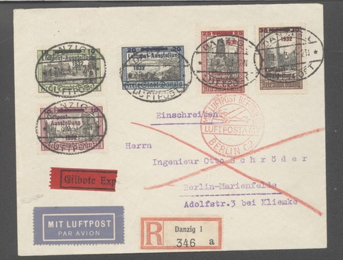 Danzig 231 auf brief - auf, nach